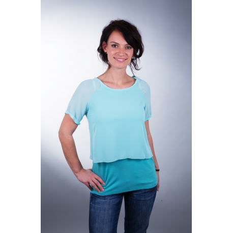 Chiffon-Shirt mit Raglanärmeln