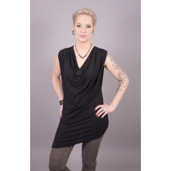 Wasserfall Kleid mit asymmetrischem Saumverlauf 