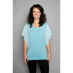 Shirt mit Chiffon-Ärmeln aqua