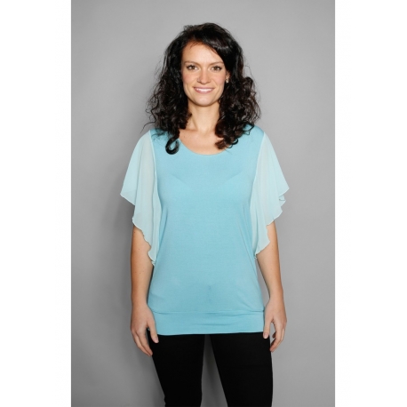 Shirt mit Chiffon-Ärmeln aqua