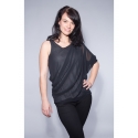 One Shoulder Chiffon-Shirt