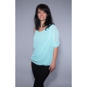 One Shoulder Chiffon Shirt aqua